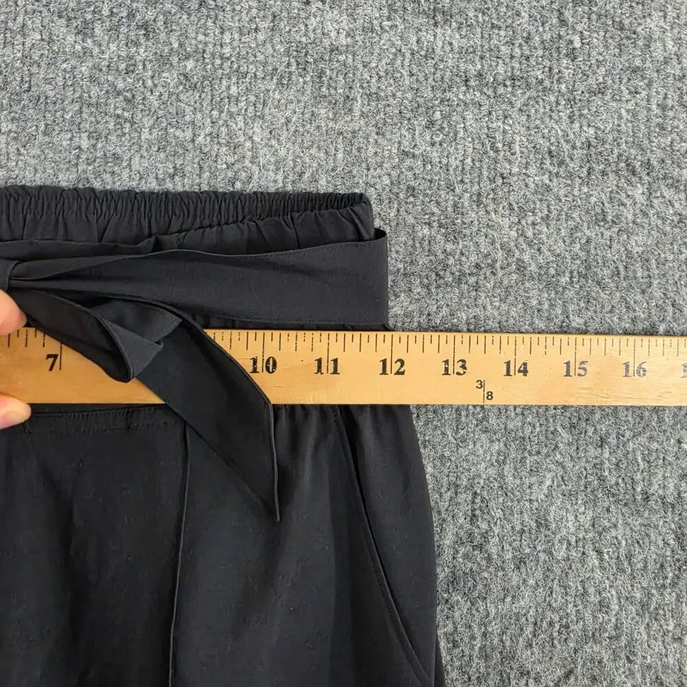 Lululemon Pants Womens 4 Noir Wide Leg Tie Waist Black Office Casual Business